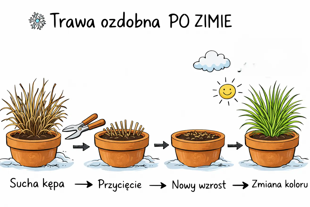 Rozwój trawy ozdobnej